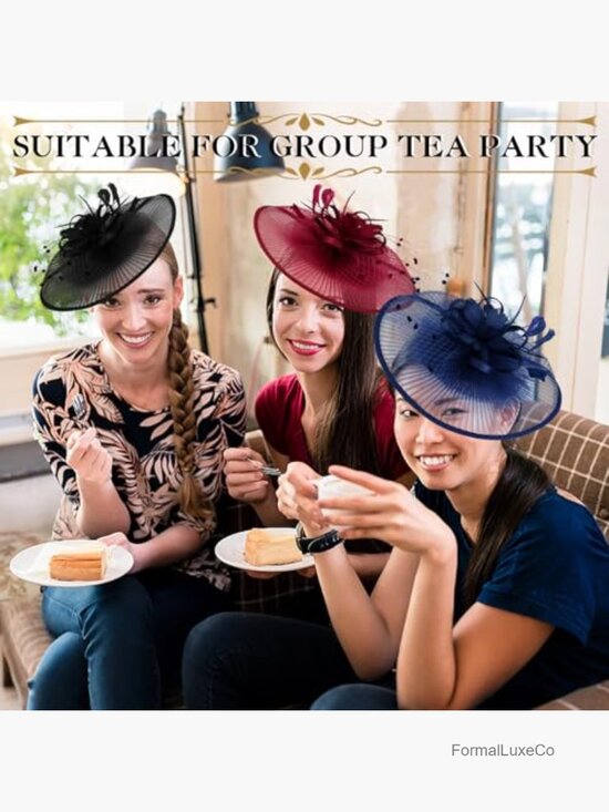 Chic Fascinator Hat with Feathers for Women Wedding Derby Tea Party main image 5